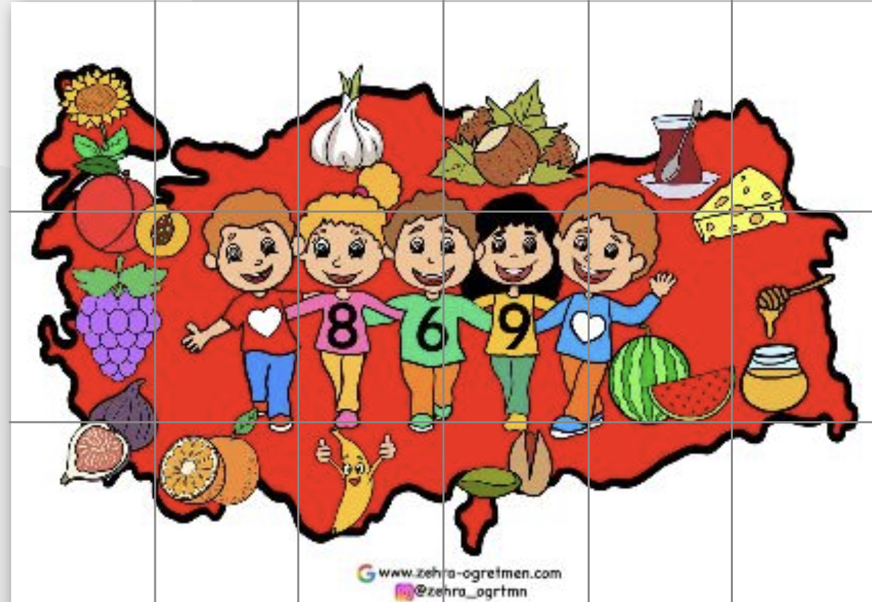 869 Yerli Malı Haritası Kırmızı Renk ( 18 A4)