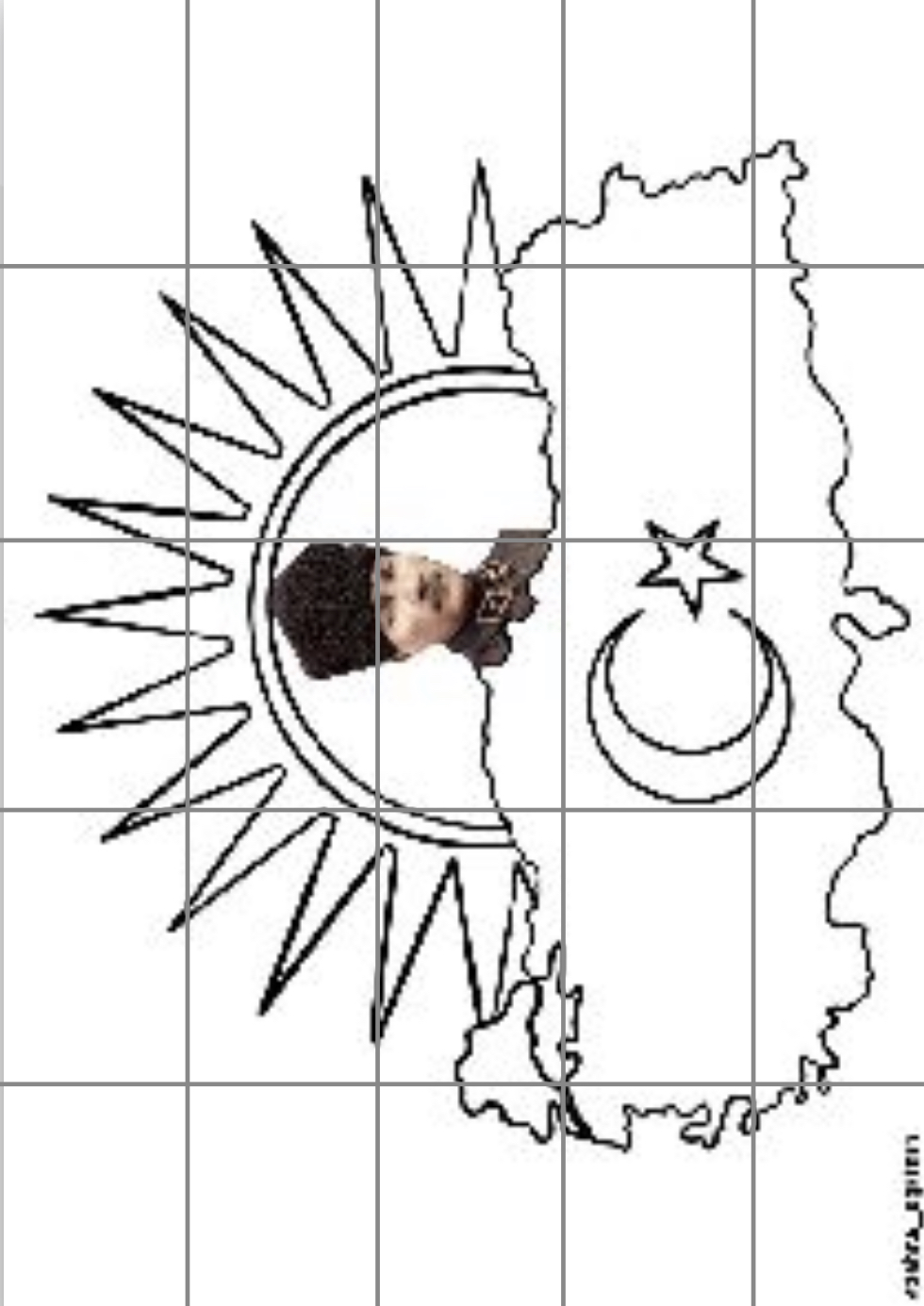 25 A4 Türkiye Haritası ve Güneş Renksiz