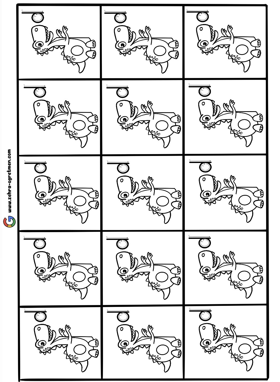 D Sesi Deftere Yapıştırmalık Görseller Dede Dinozor ( 15 24 30 48 Öğrenci İçin ) RENKSİZ
