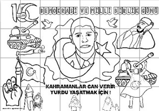 32 A4 15 Temmuz Pano ( Grup Boyama çalışması)