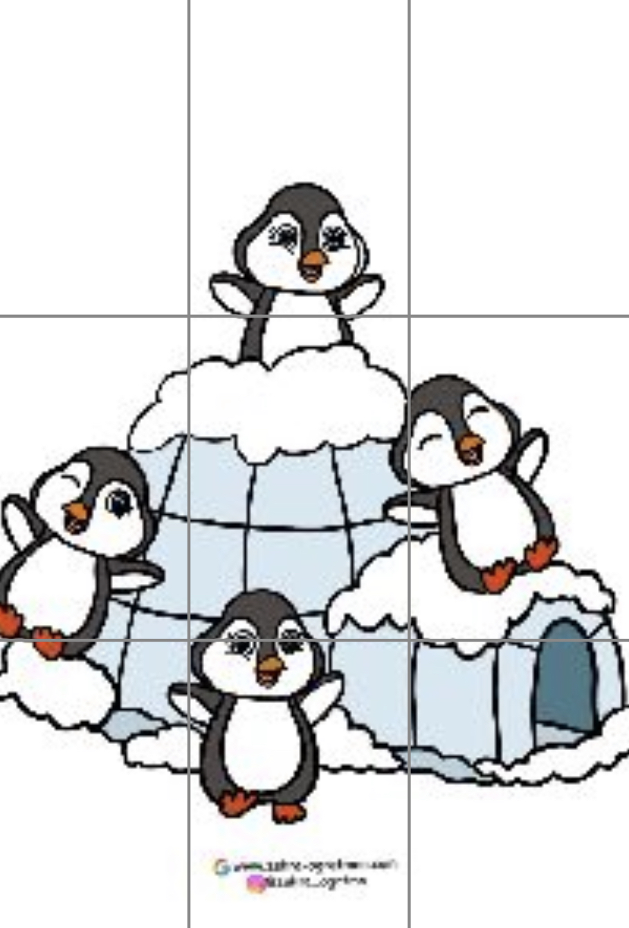 9 A4 Kış Panosu için Penguenler RENKLİ