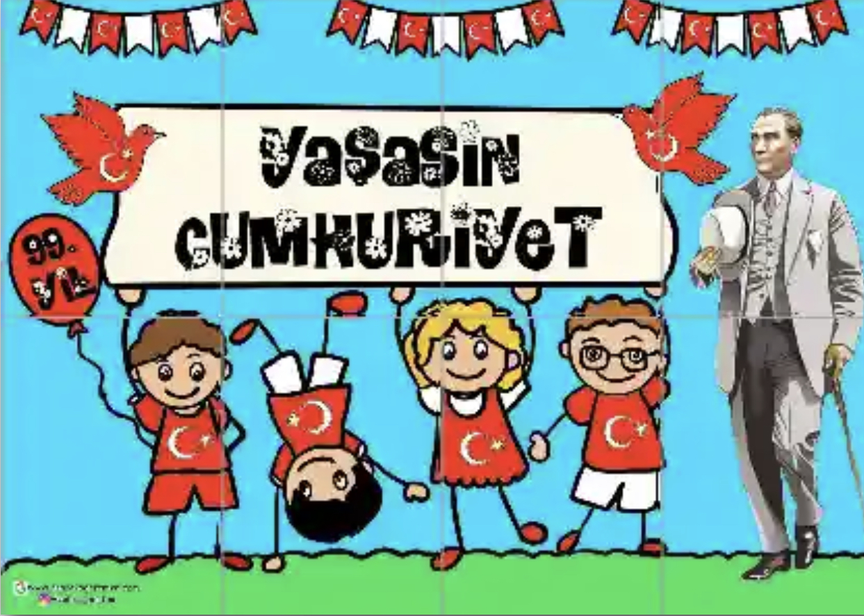 8 A4 RENKLİ Atatürk’lü Yaşasın Cumhuriyet Panosu