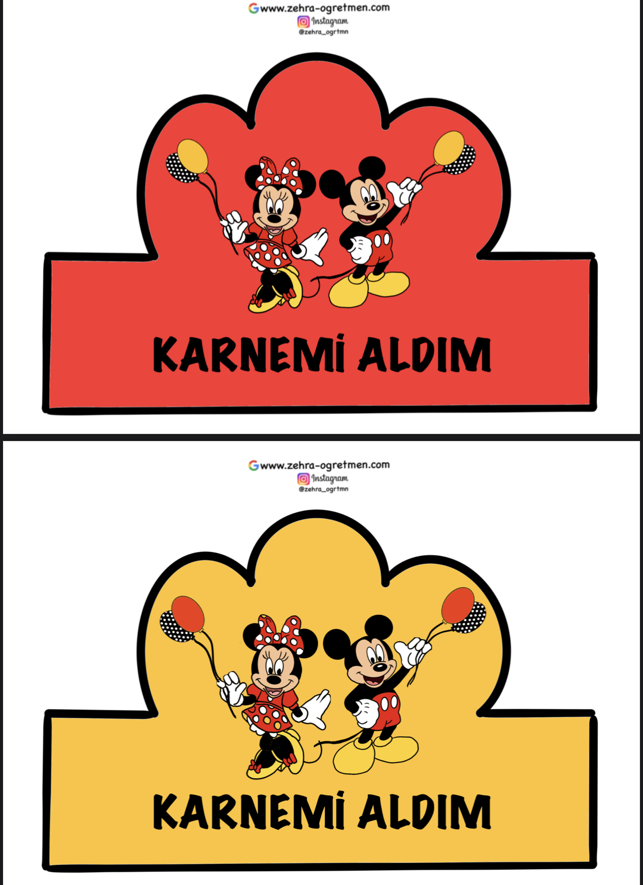 Mickey ve Minnie Karnemi Aldım Taçları 2