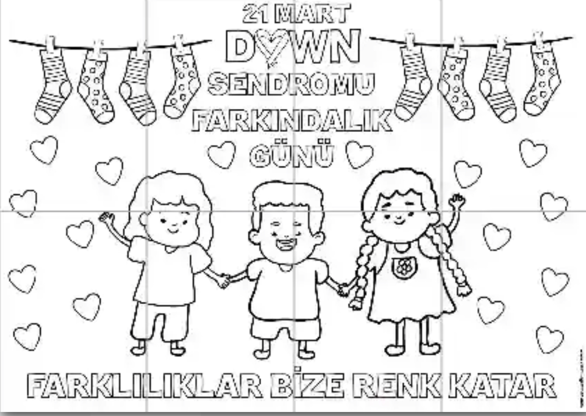 8 A4 Down Sendromu Farkındalık Günü Grup Boyama Çalışması