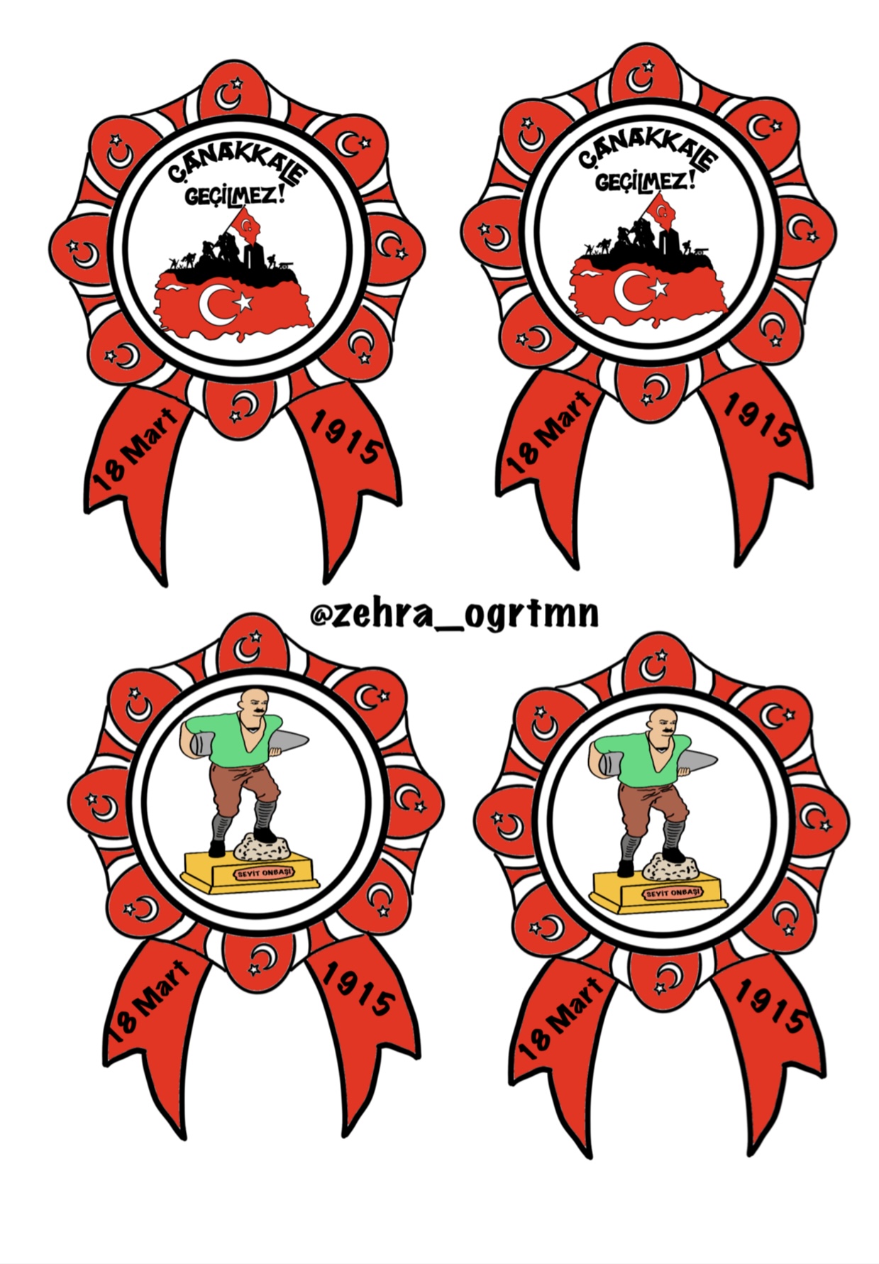 18 Mart Çanakkale Geçilmez Rozetleri