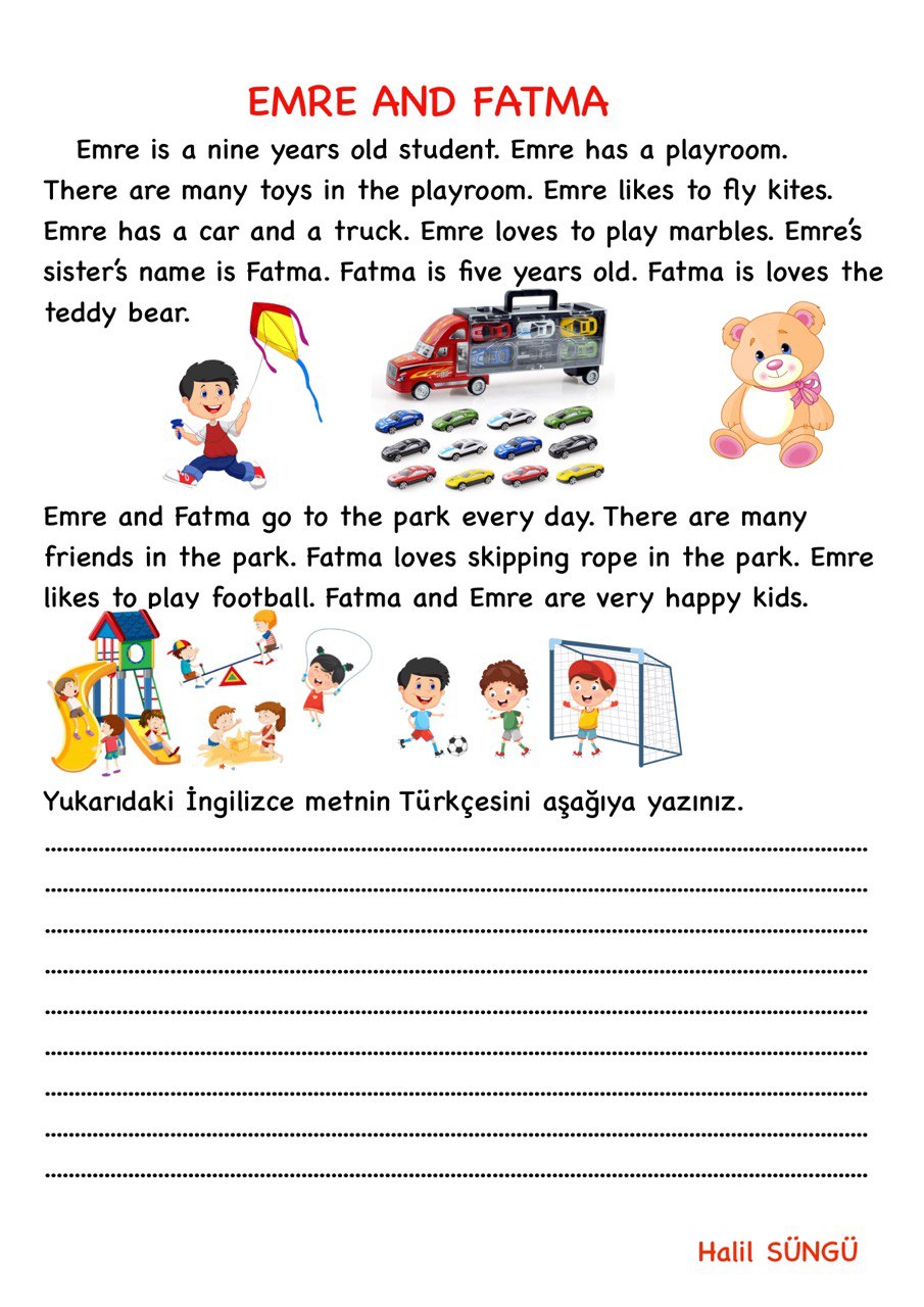 5. 6. Ünite Hikaye Cümle Çeviri Etkinliği