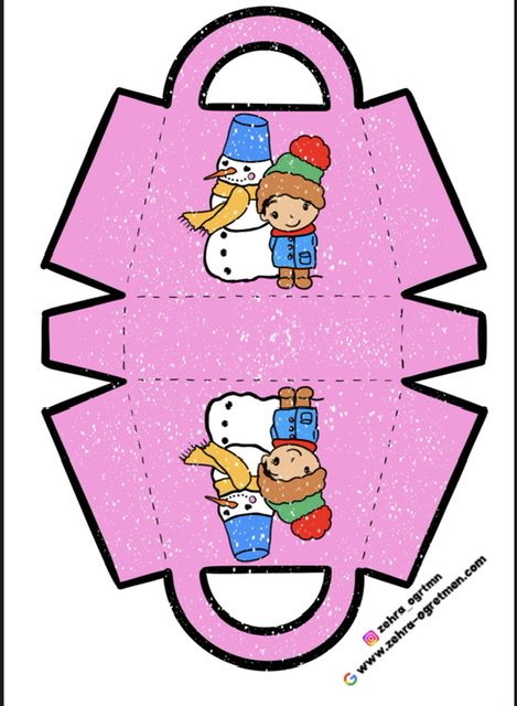 Kardan Adamlı Hediyelik Çanta Renkli Renksiz