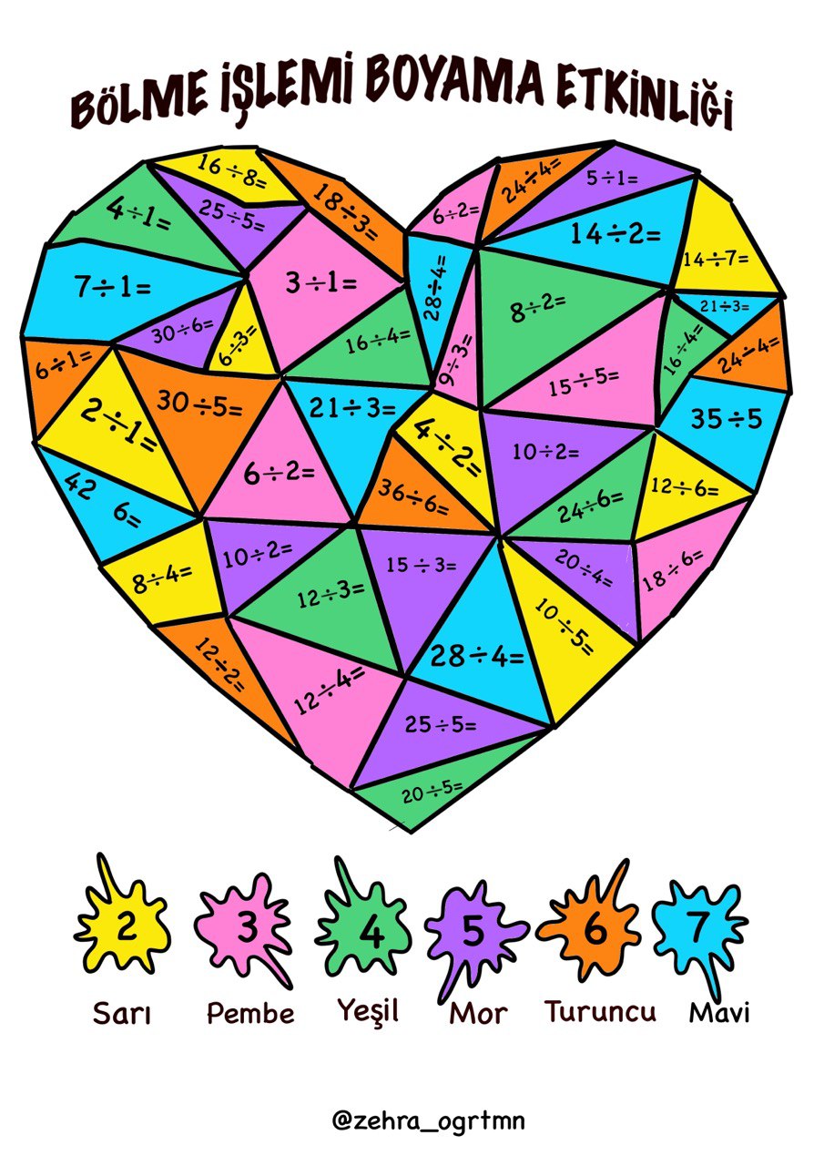 Bölme İşlemi Mandala Etkinliği