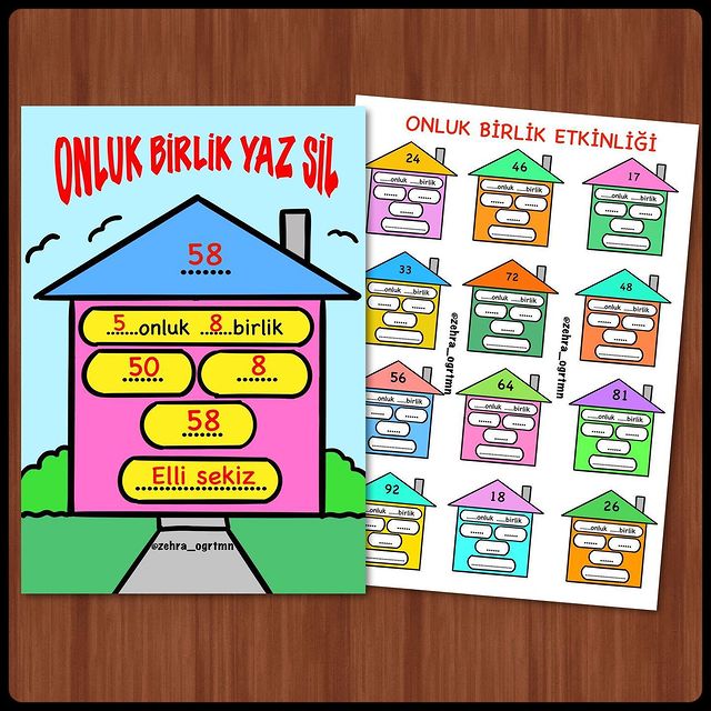 Onluk ve Birliklerine Ayırma Yaz Sil ve Etkinlikleri