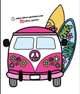 A4 Şimdi Tatil Zamanı Panosu Görselleri Renkli Renksiz