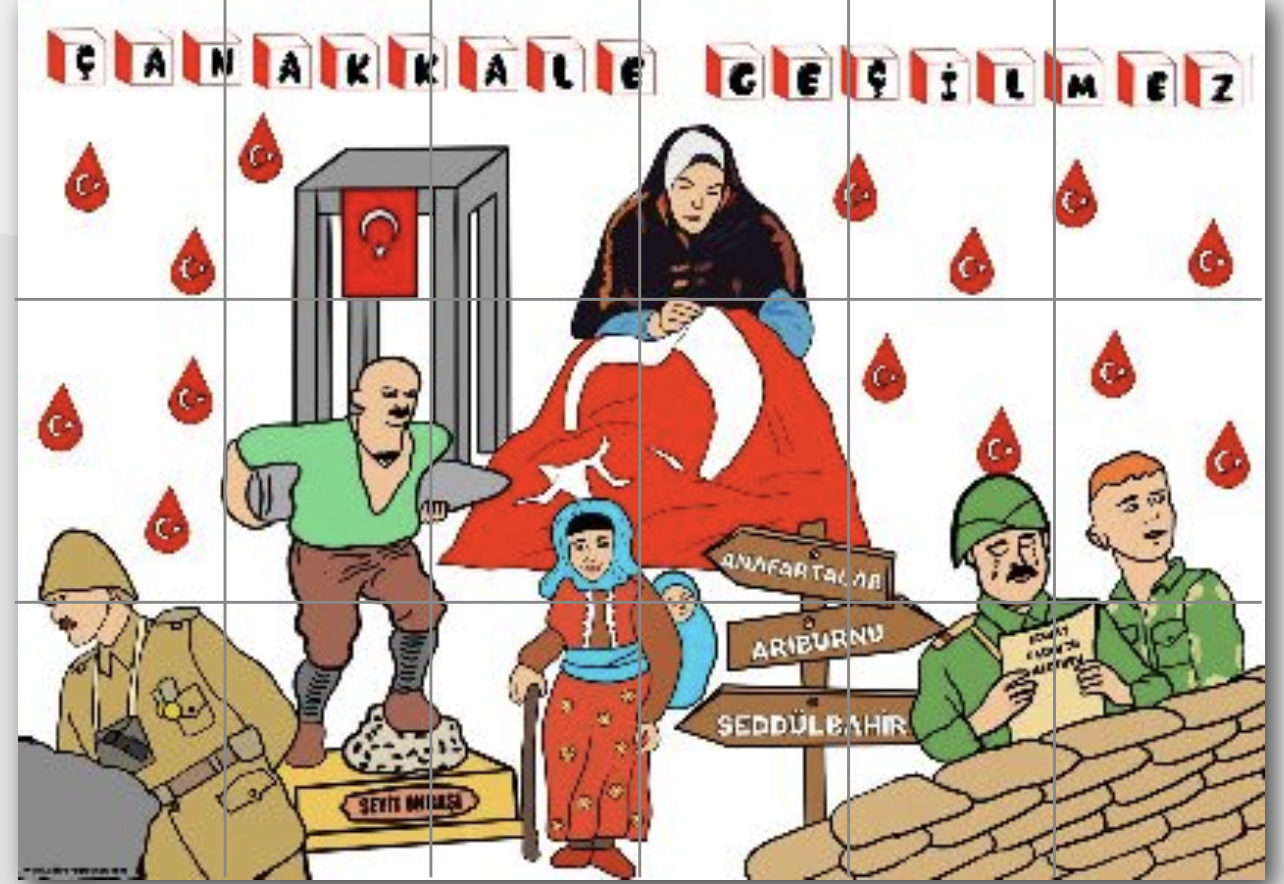 18 A4 Beyaz Arka Planlı Çanakkale Zaferi Panosu