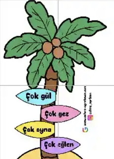 4 A4 Palmiye Ağacı RENKLİ RENKSİZ