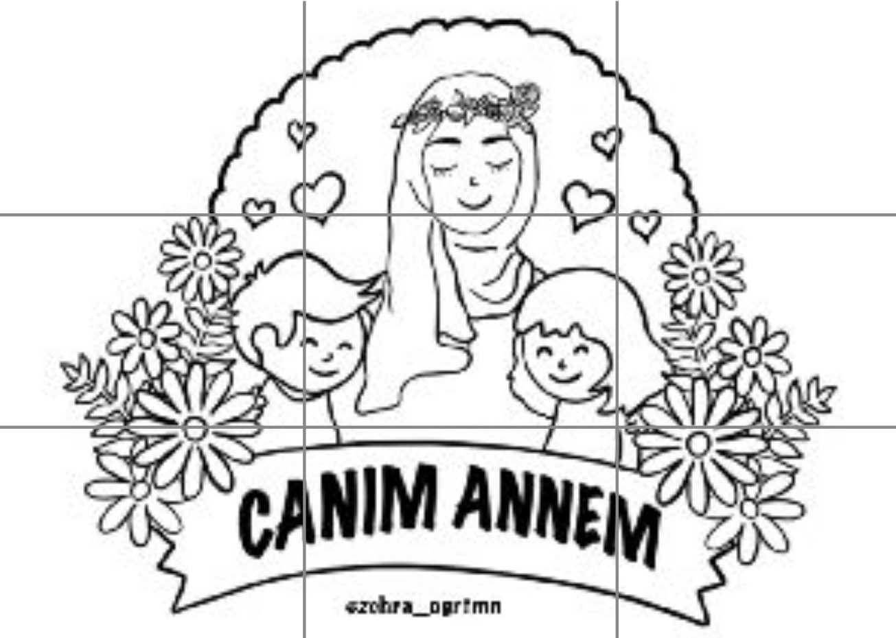 9 A4 Tesettürlü Canım Annem Renksiz