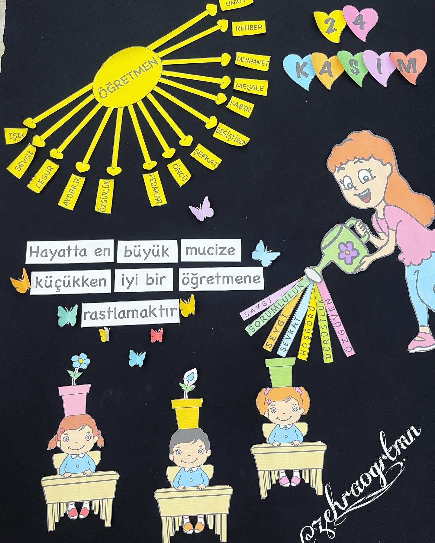 (A4 boyutu Renkli) Öğretmenler Günü Pano Çalışması 1