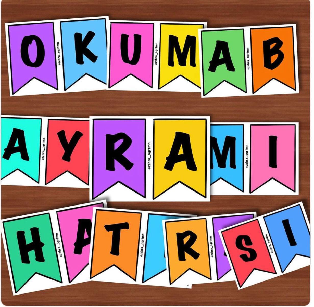 Okuma Bayramı Hatırası Pano Yazısı