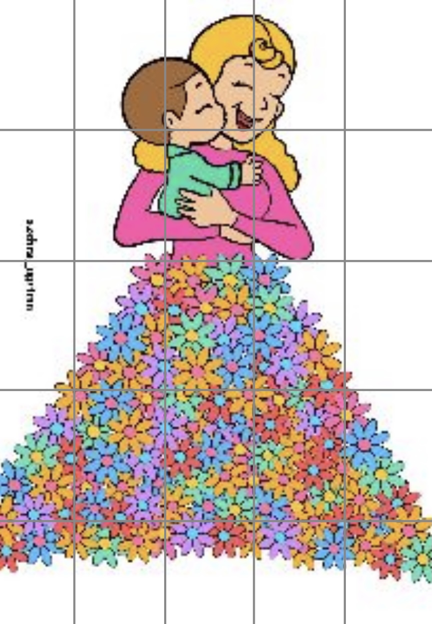 25 A4 Çiçekli Kadın Anneler Günü Renkli