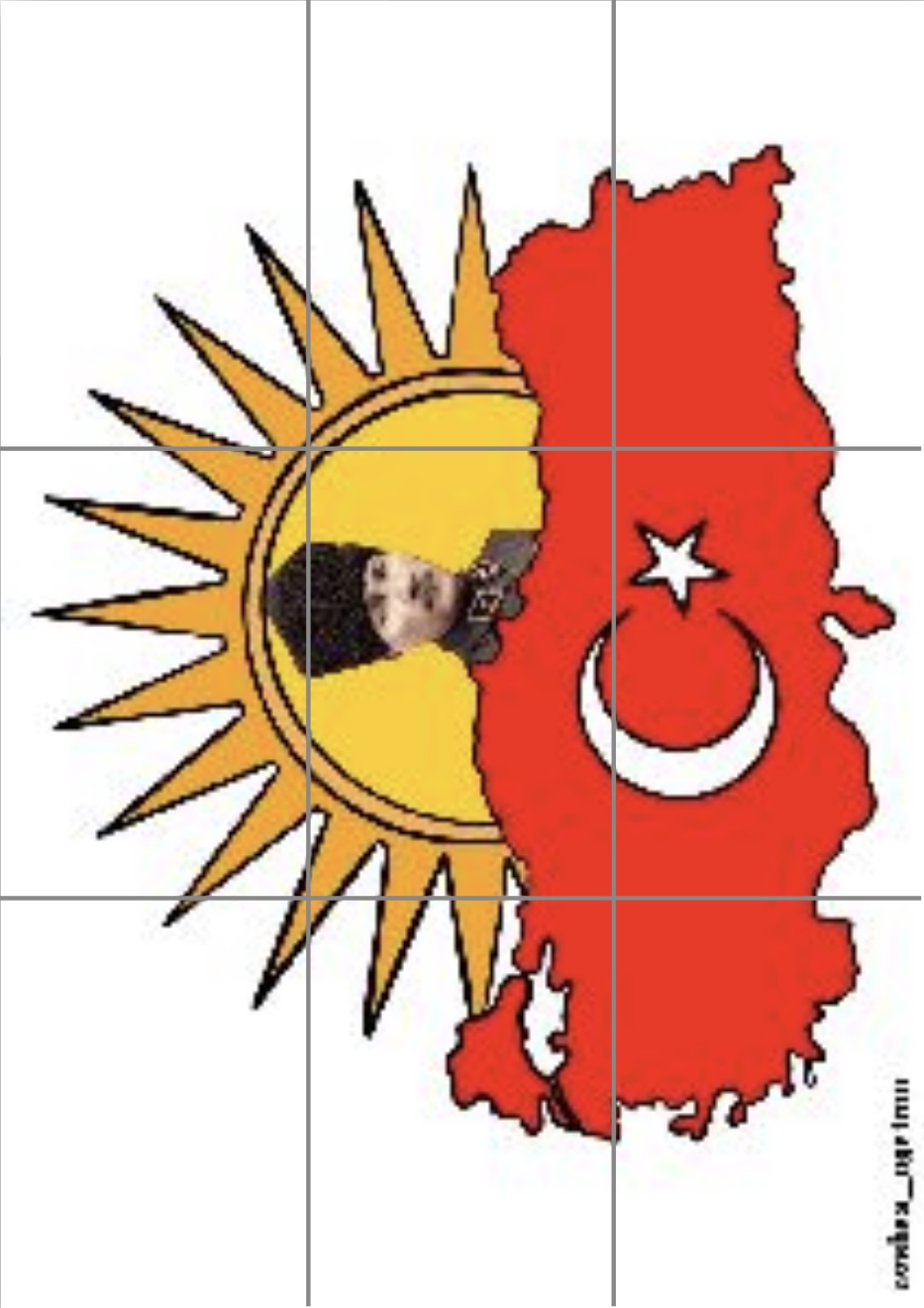 9 A4 Türkiye Haritası ve Güneş Renkli