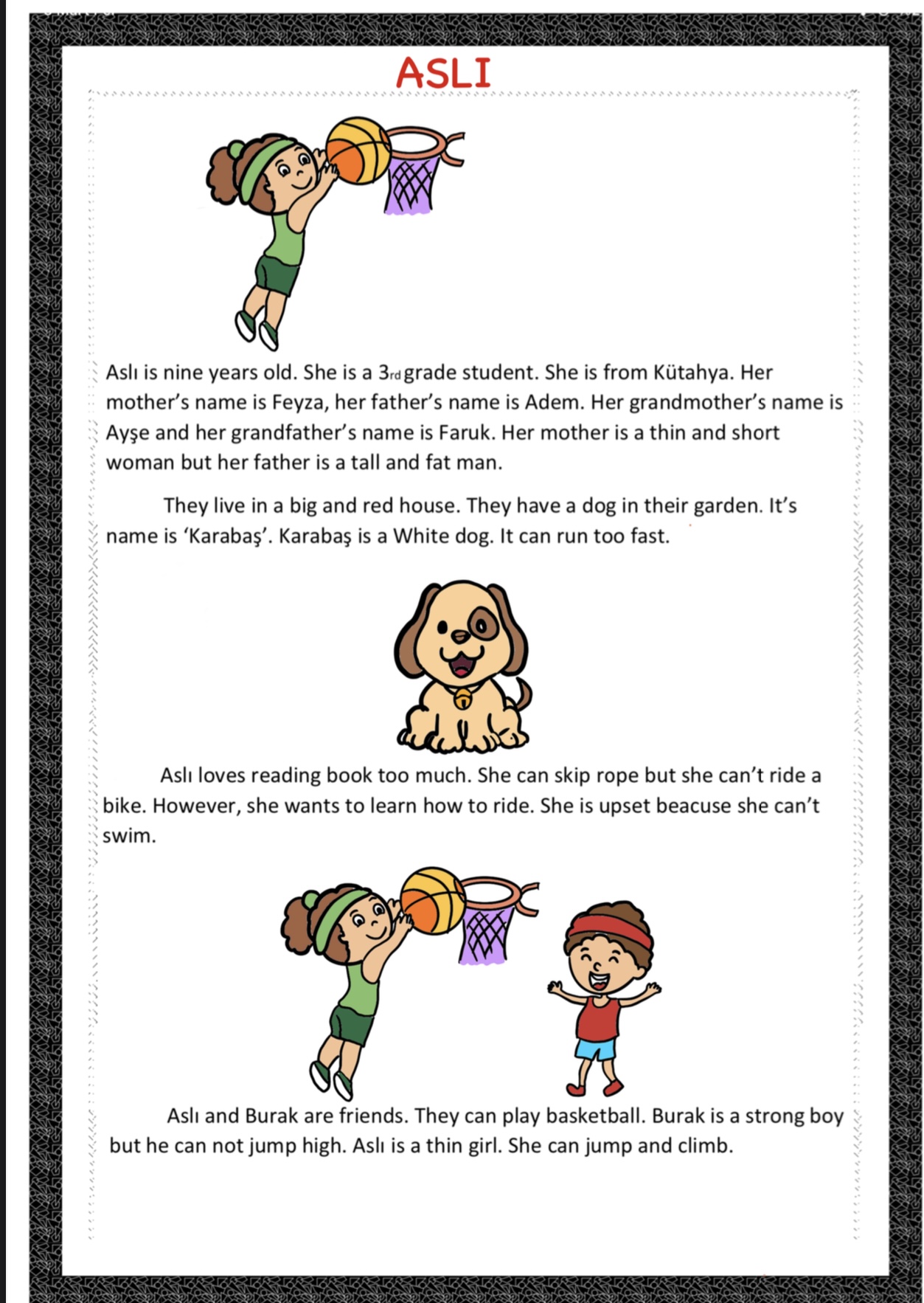 İngilizce  Hikaye ve Soruları ( Aslı)