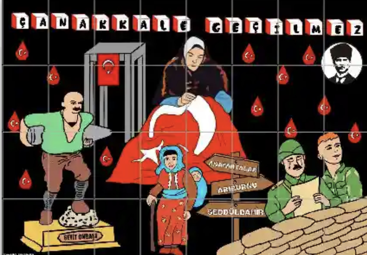 32 A4 ÇANAKKALE PANOSU SİYAH ARKA PLAN