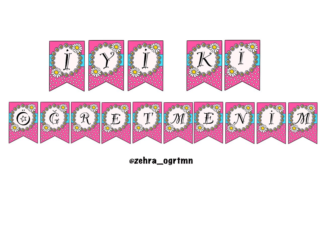 İyi ki Öğretmenim Flamaları