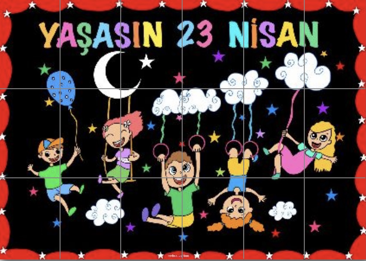 18 A4 Yaşasın 23 Nisan Siyah Pano