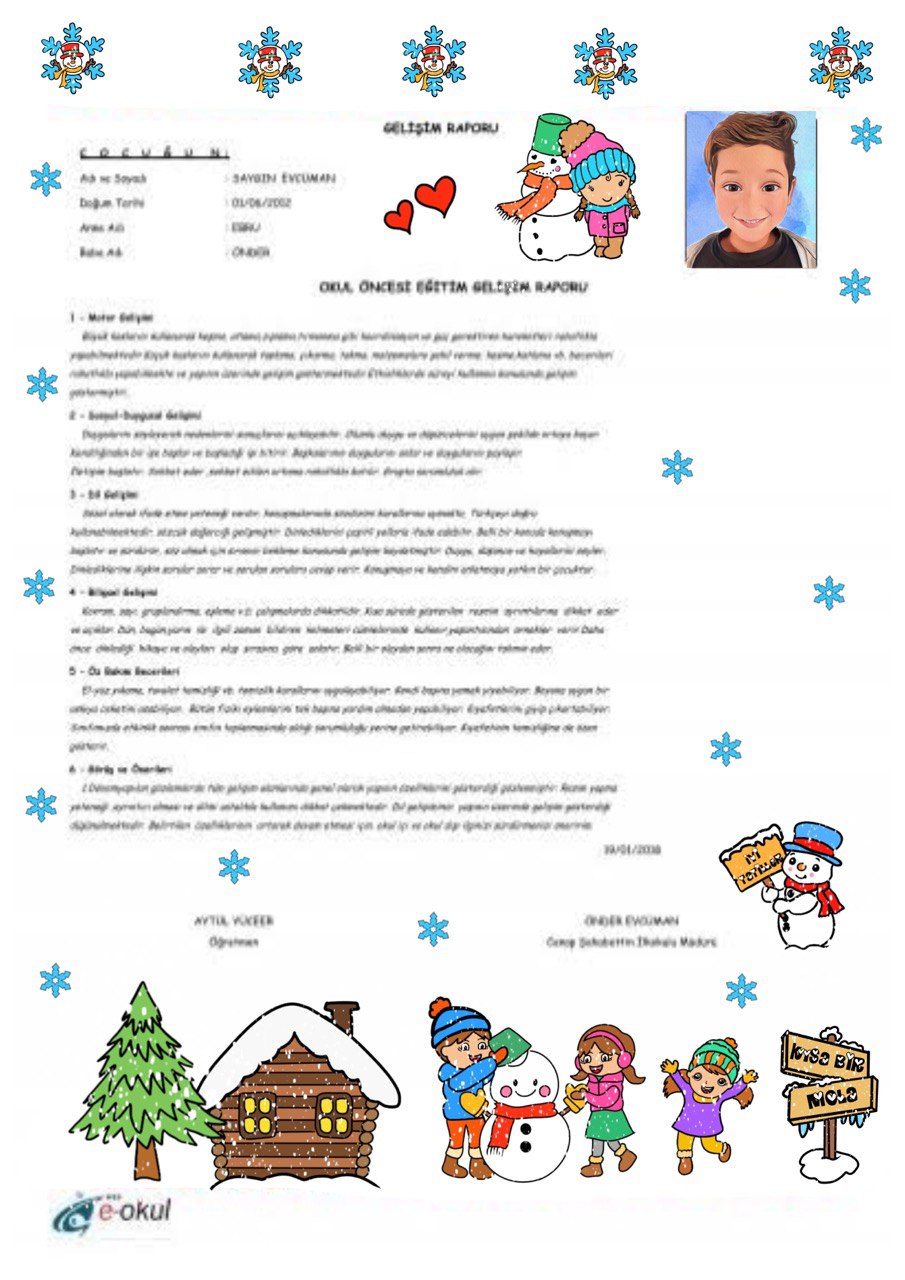 Gelişim Raporu Baskı Süslemesi