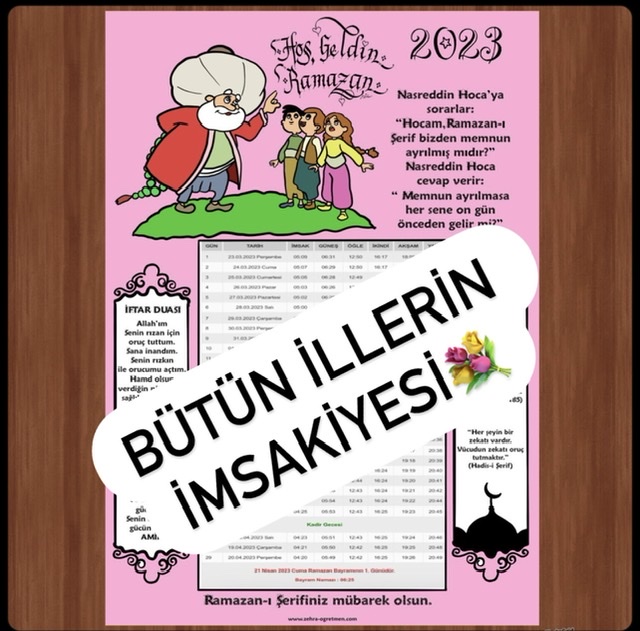 2023 Adana İmsakiyesi