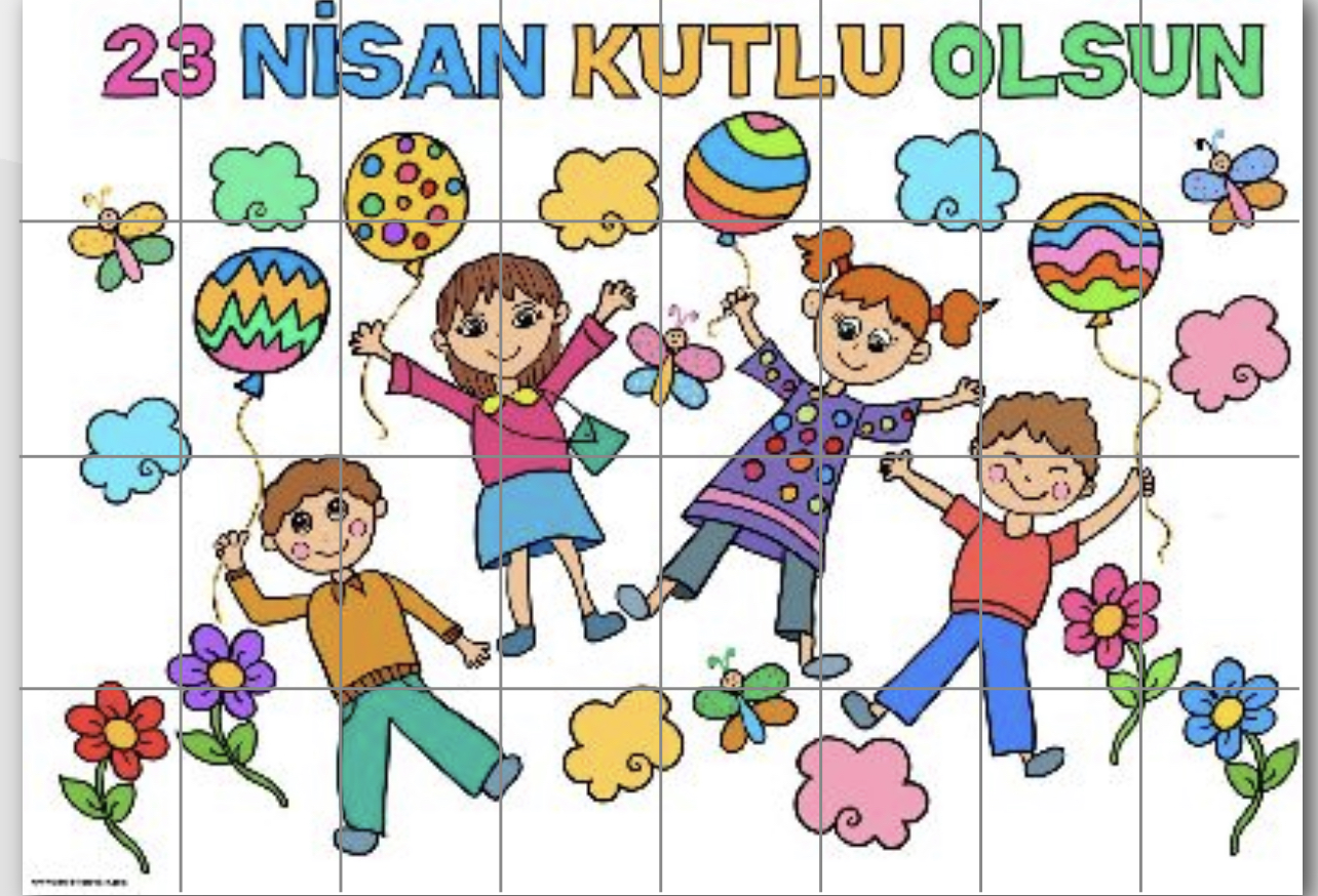 23 Nisan Kutlu Olsun Pano 32 A4 BEYAZ ARKA PLAN