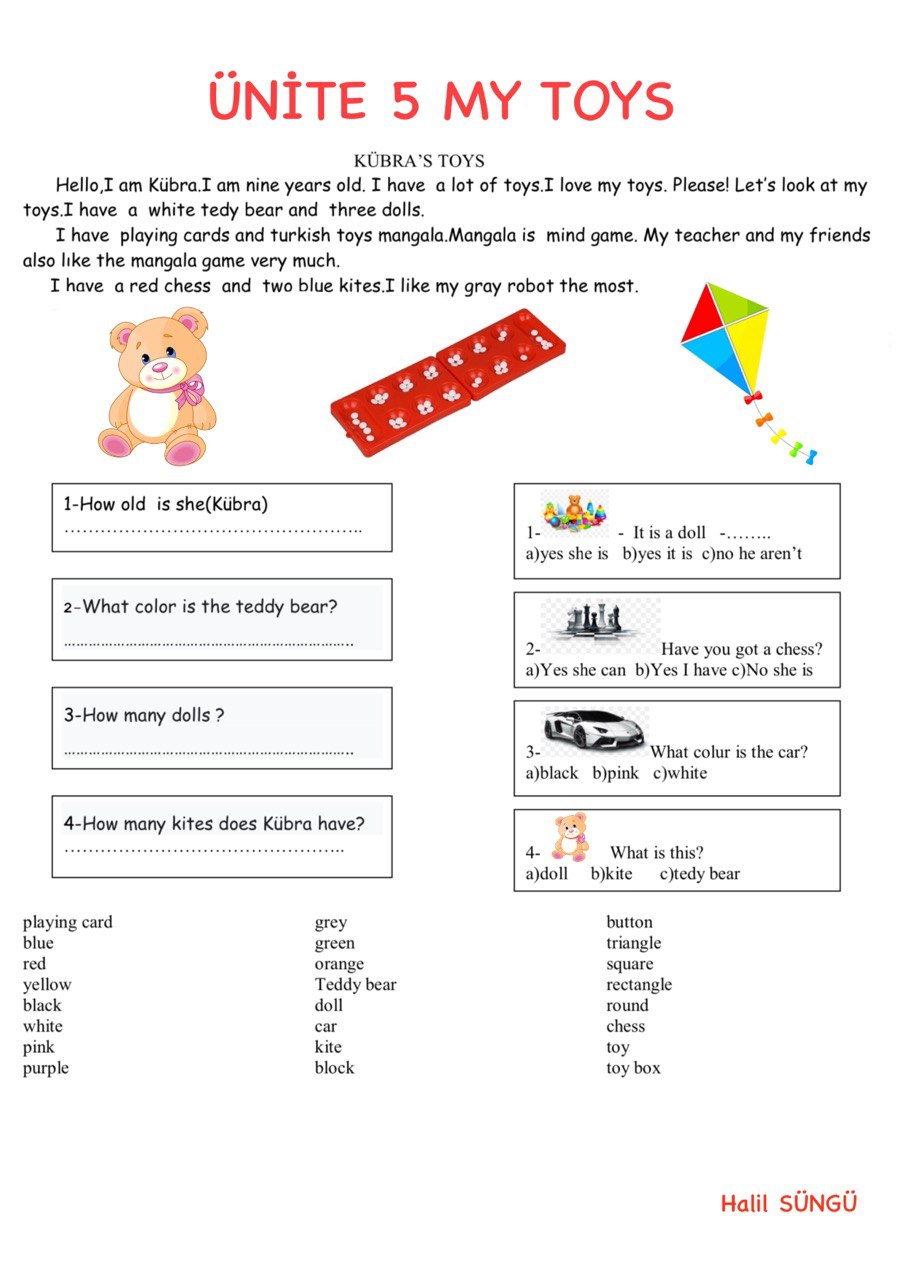 Ünite 5 My Toys ( Hikaye ve Kelime Çalışmaları)