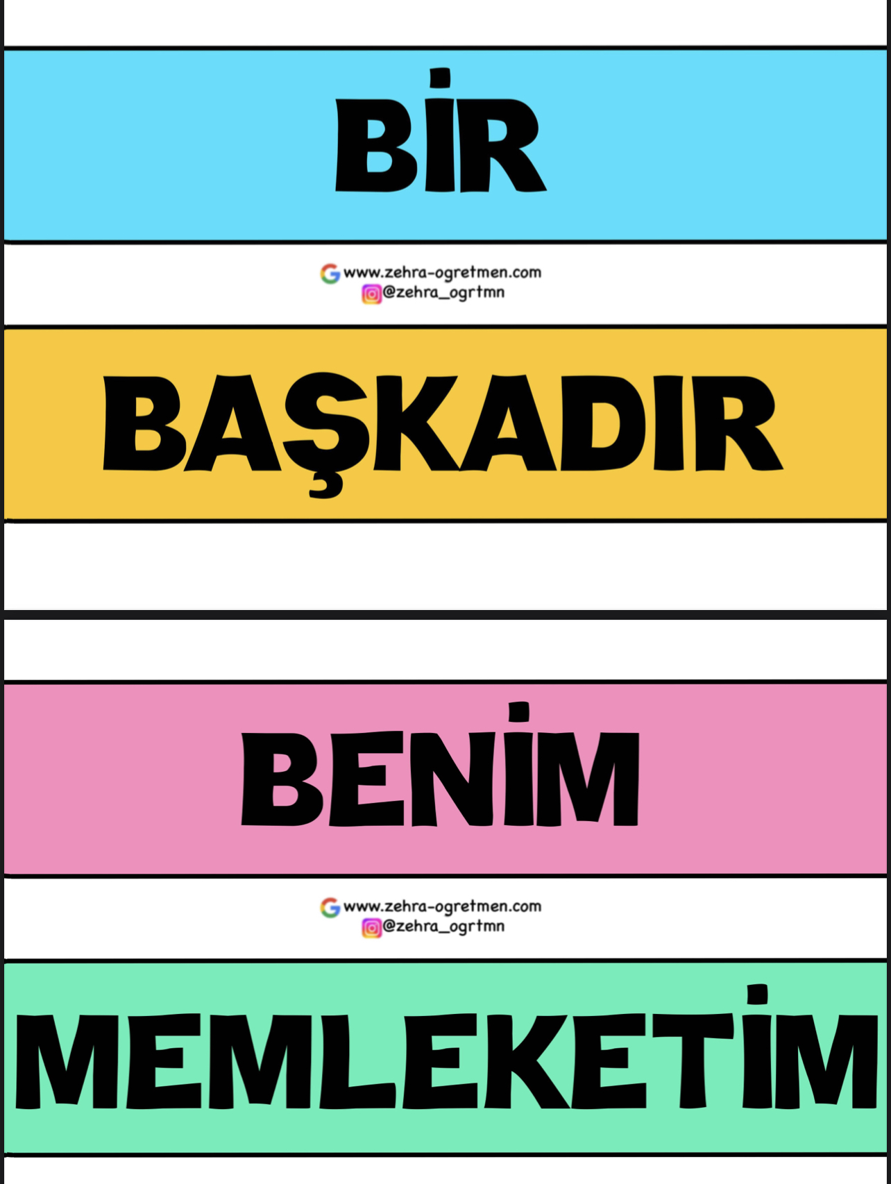 Bir Başkadır Benim Memleketim Yazı Şablonu ( KÜÇÜK BOY)