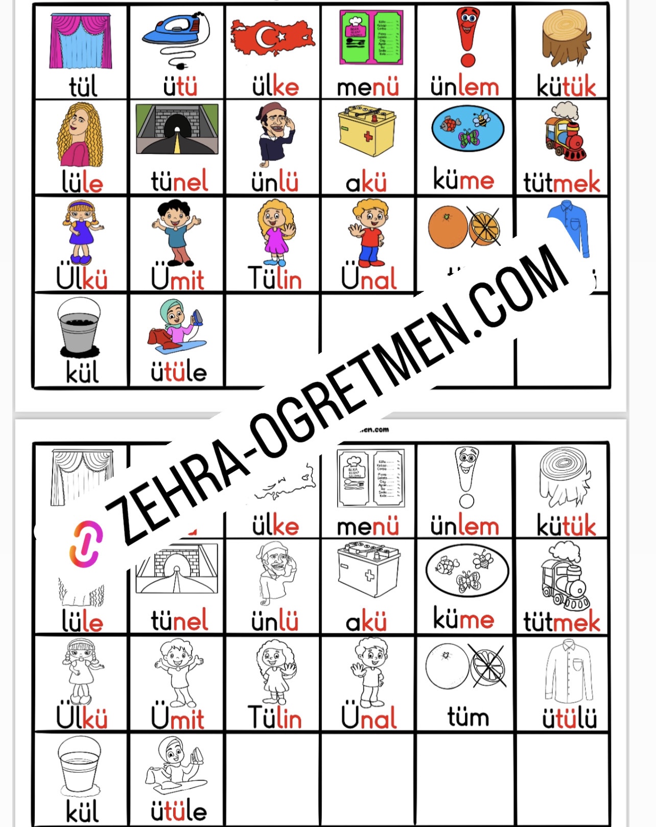 Ü Sesi Defter Dikte Görselleri