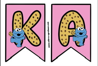 Kurabiye Canavarı Karne Hatırası Flama 1 RENKLİ