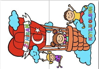 2 A4 Balon Üstünde Çocuklar