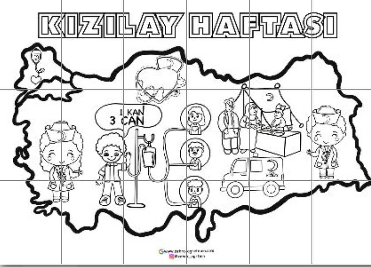 Kızılay Haftası Grup Boyama Çalışması 18 A4 RENKSİZ