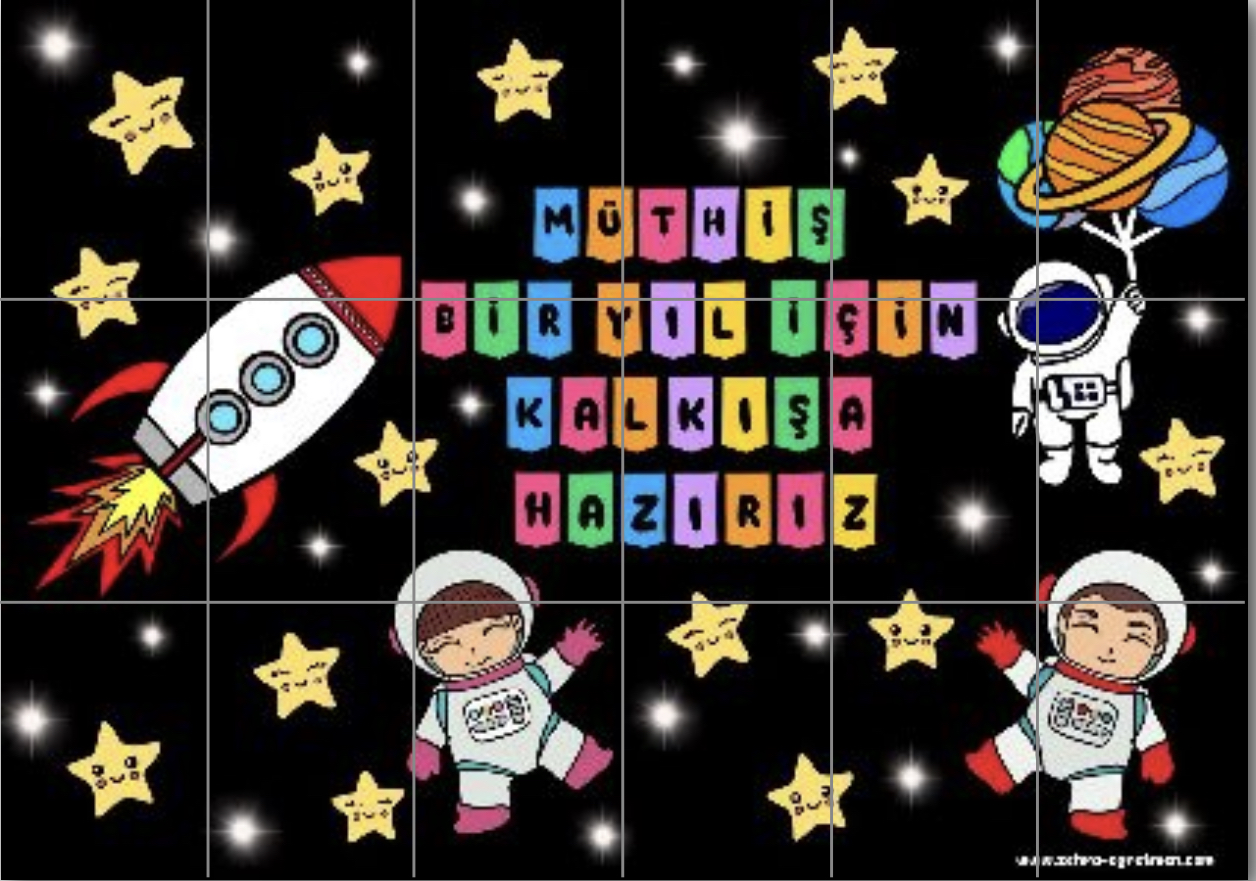 18 A4 Müthiş Bir Yıl İçin Kalkışa Hazırız Pano ( Siyah Arka Planlı)