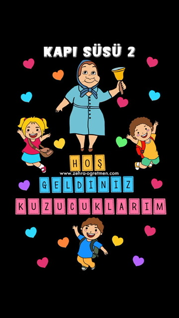 Hoş Geldiniz Kuzucuklarım Kapı Süsü Yazı Şablonu RENKSİZ