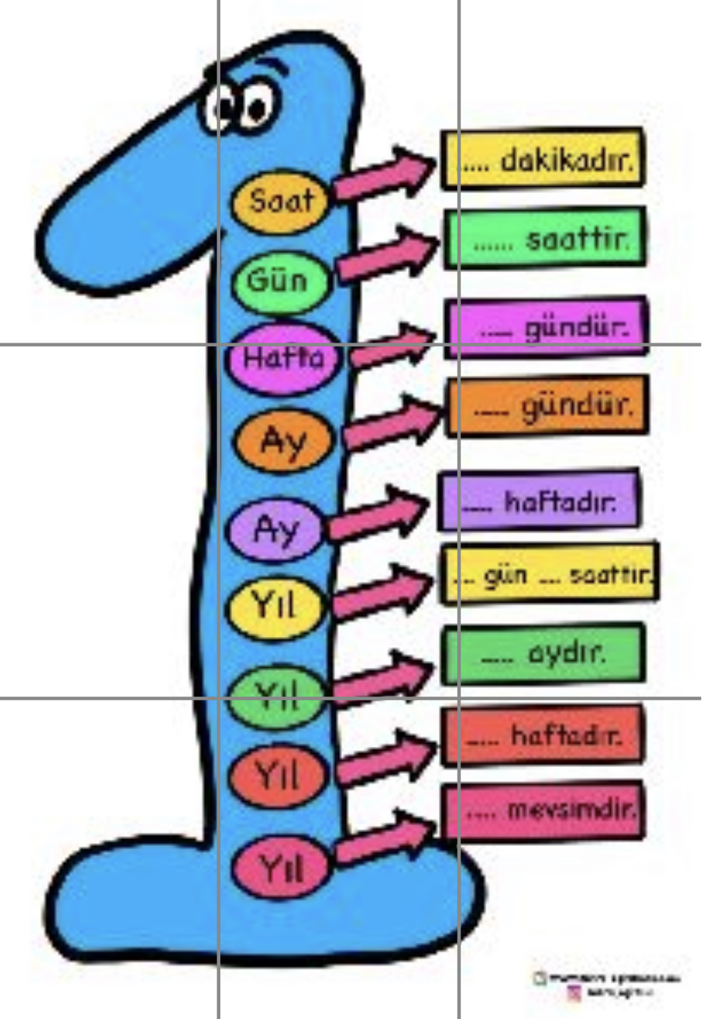 Gün Ay Yıl Pano Etkinliği ( 9 A4 RENKLİ)