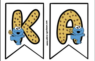 Kurabiye Canavarı Karne Hatırası Flama 2 RENKLİ