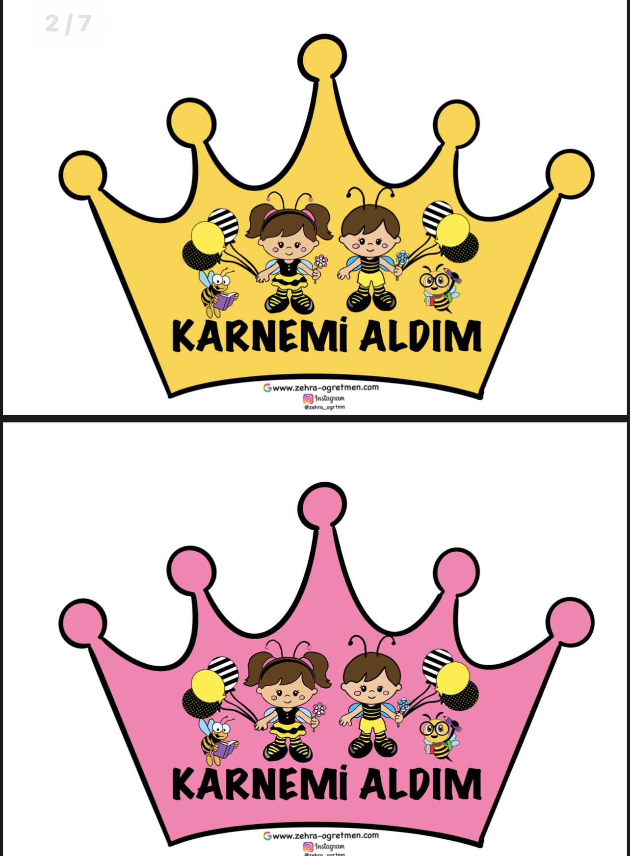 Arılı Karnemi Aldım Taçları