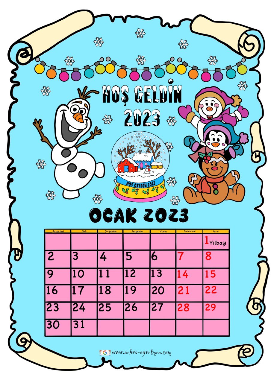 2023 Takvimi BÜYÜK BOY RENKLİ