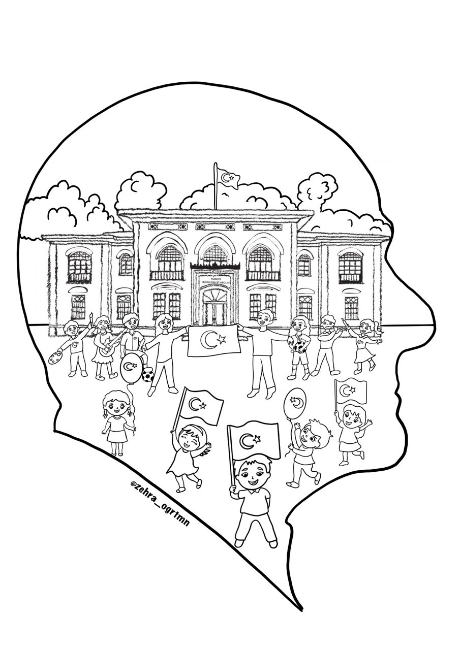 9 A4 Atatürk Silüeti Renksiz