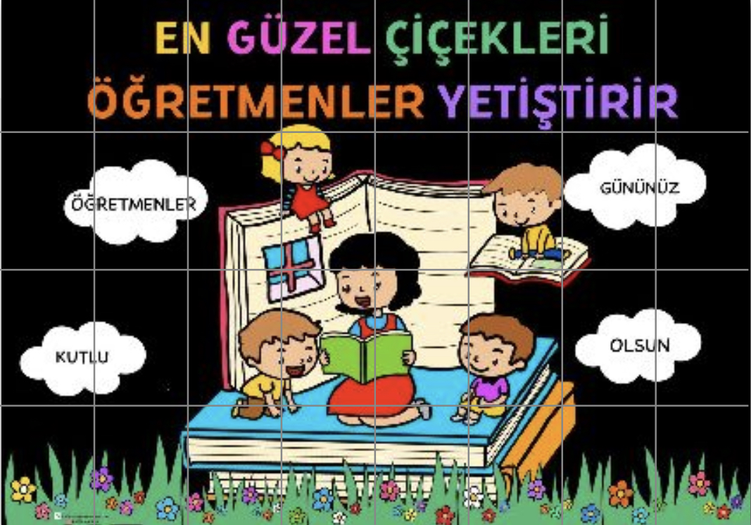 32 A4 ( Kadın Öğretmen Siyah Arka Planlı) Pano 3 RENKLİ