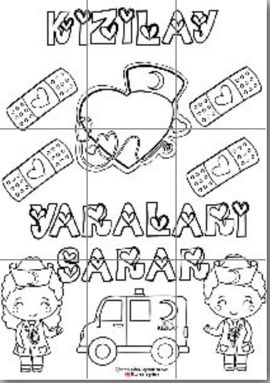 9 A4 Kızılay Haftası Grup Boyama Çalışması