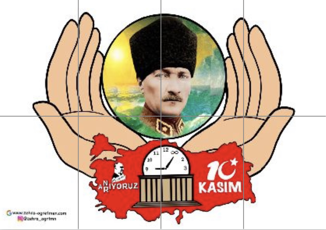 8 A4 Pano 2 Görseli 10 Kasım Türkiye Haritalı RENKLİ