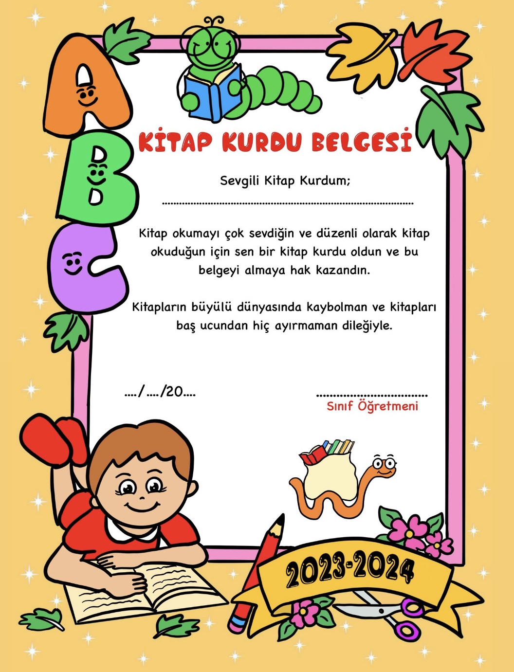 Kitap Kurdu Belgesi ( Güncel 2023 2024)