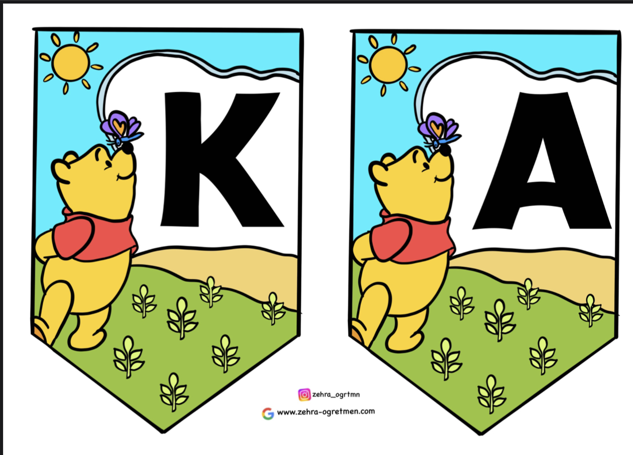 Winnie the pooh Karne Hatırası Flama