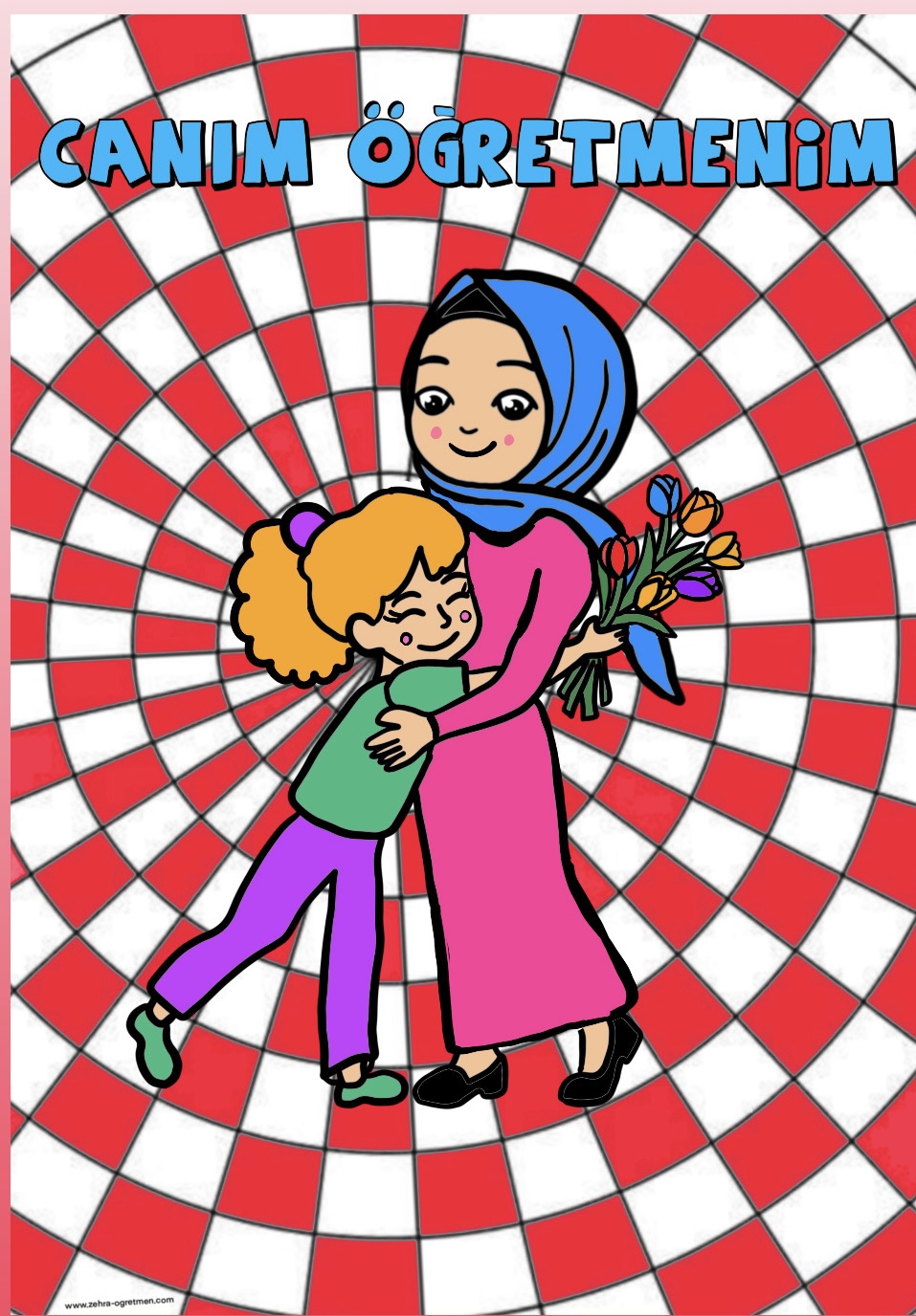 Tesettürlü Öğretmen Boyama Sayfaları