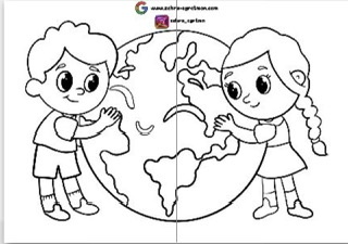 1.Konu (Dünya ve Evren) Çocuklar ve Dünya Görseli ( 2 A4 RENKSİZ)