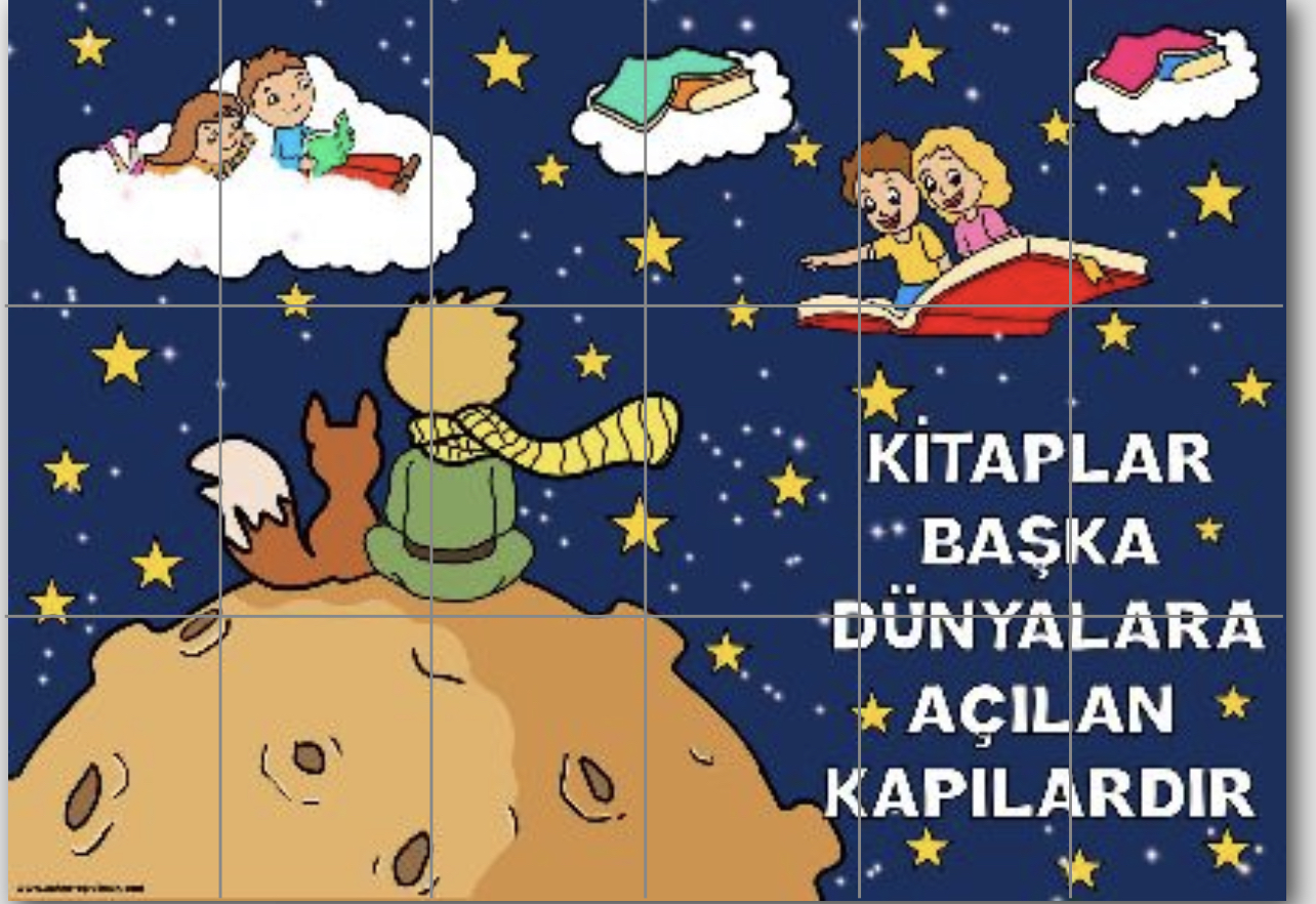 18 A4 Lacivert Arka Plan Kitaplar Başka Dünyalara Açılan Kapılardır