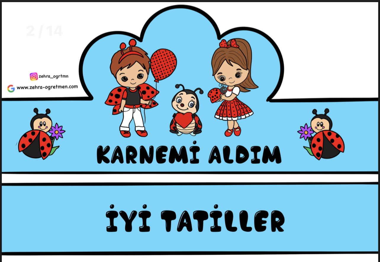 UĞUR BÖCEKLİ KARNE HATIRASI TAÇLARI